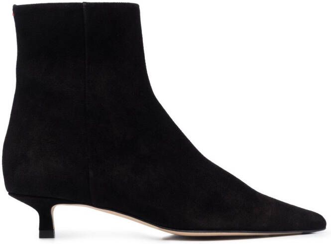 Aeyde suede pointed-toe boots Black