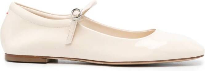 Aeyde Uma square-toe leather ballerinas Neutrals