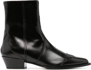 Aeyde Western-style leather ankle boots Black
