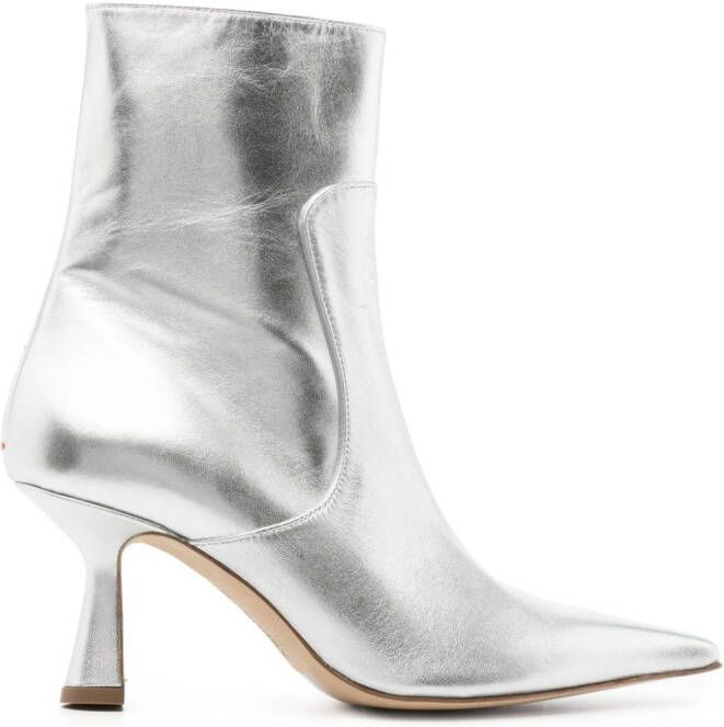 Aeyde Zuri 75mm ankle boots Silver