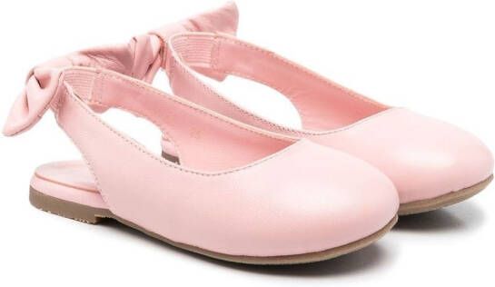 Age of Innocence bow-detail leather ballerina shoes Pink