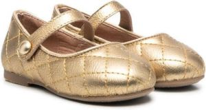 Age of Innocence Coco quilted-effect ballerina shoes Gold