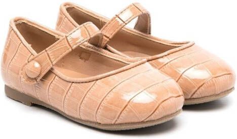 Age of Innocence croco-effect ballerina shoes Neutrals