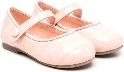 Age of Innocence croco-effect ballerina shoes Pink