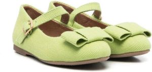 Age of Innocence Ellen bow-detail ballerina shoes Green