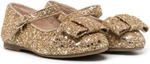 Age of Innocence Ellen glitter-detail ballerina shoes Gold