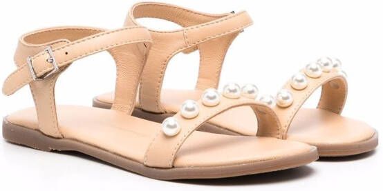 Age of Innocence Fleur faux pearl-embellished sandals Neutrals