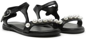 Age of Innocence Fleur pearl-embellished sandals Black