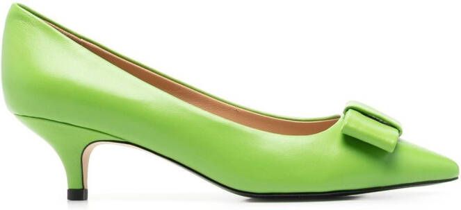 Age of Innocence Jacqueline 50mm bow-embellished pumps Green