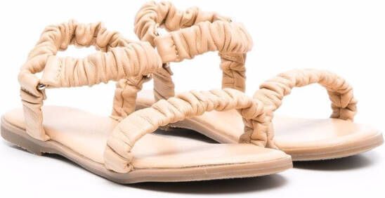 Age of Innocence Kyle ruched leather sandals Neutrals