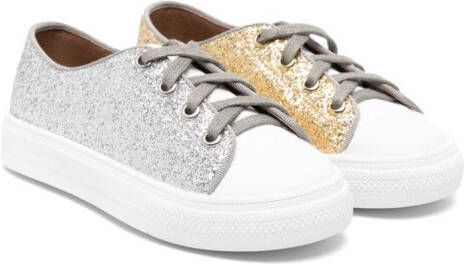 Age of Innocence Marcy lace-up glitter sneakers Silver