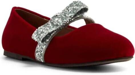 Age of Innocence Mia bow-detail ballerina shoes Red