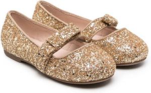 Age of Innocence Mia glitter-embellished ballerina shoes Gold