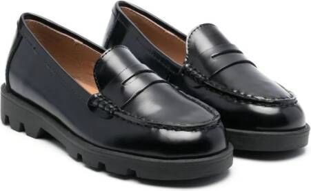 Age of Innocence chunky leather penny loafers Black