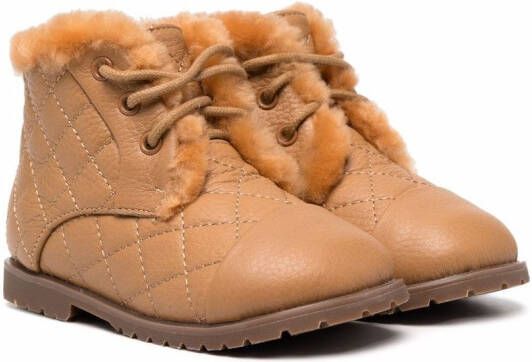 Age of Innocence shearling-lined quilted leather boots Neutrals