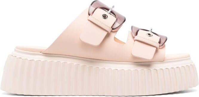 AGL Agatha double-buckle slippers Pink