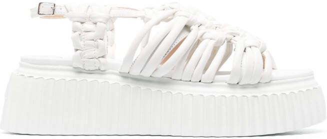 AGL Alice 65mm flatform sandals White
