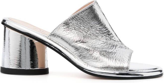 AGL Alison 80mm leather mules Silver