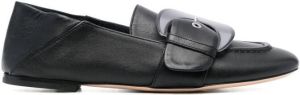 AGL buckle-detail leather loafers Black
