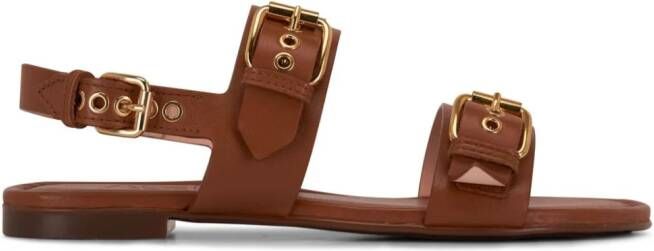 AGL buckled leather sandals Brown