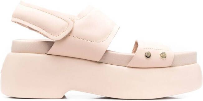 AGL double-strap leather sandals Pink