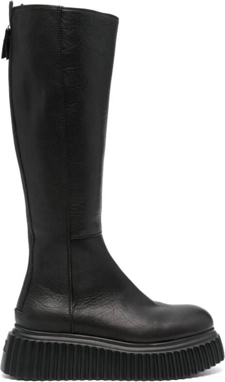 AGL Milagros knee-high leather boots Black