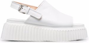 AGL platform slingback sandals White