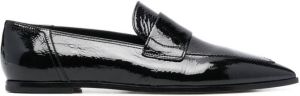 AGL pointed-toe patent loafers Black