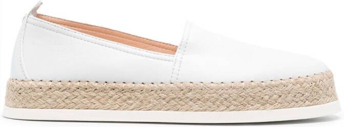 AGL Rope flat leather espadrilles White