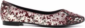 AGL snakeskin-effect leather ballerina shoes Red
