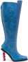 Ahluwalia Chikari 120mm knee-high boots Blue - Thumbnail 1