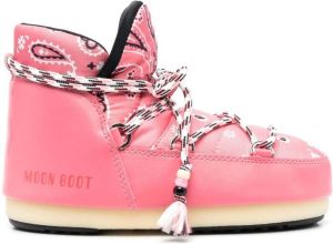 Alanui leather lace-up snow boots Pink