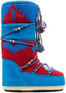 Alanui suede colour-block snow boots Blue
