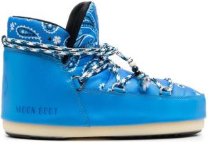 Alanui x Moon Boot bandana-print boots Blue