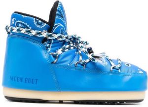 Alanui x Moon Boot bandana-print snow boots Blue