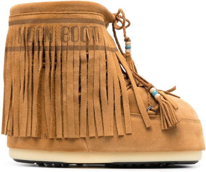 Alanui x Moon boot Icon Low fringed snow boots Brown