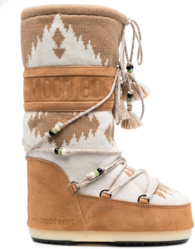 Alanui x Moon boot lace-up snow boots Neutrals
