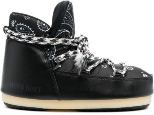 Alanui x Moonboot multi-panel lace-up boots Black