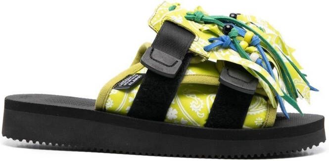 Alanui X Suicoke x Suicoke paisley-print fringed sandals Yellow