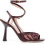 Alberta Ferretti 100mm embellished square-toe sandals Red - Thumbnail 1