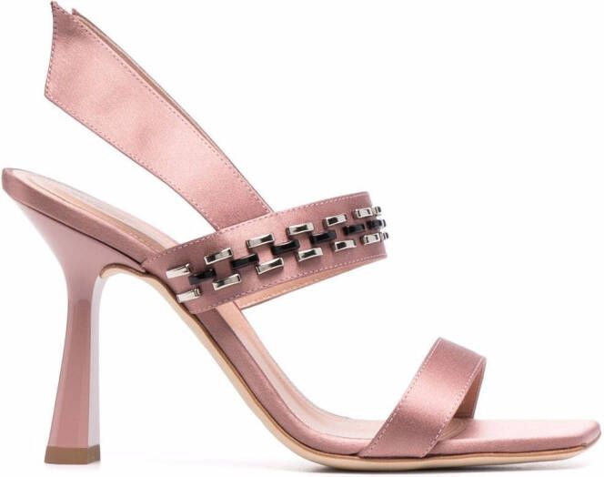 Alberta Ferretti beaded slingback sandals Pink