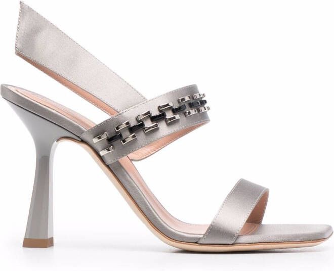 Alberta Ferretti chain-detail leather sandals Grey