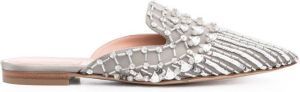 Alberta Ferretti crystal-embellished mules Silver