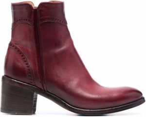Alberto Fasciani 60mm leather ankle boots Red