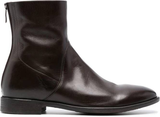 Alberto Fasciani leather zipped boots Brown
