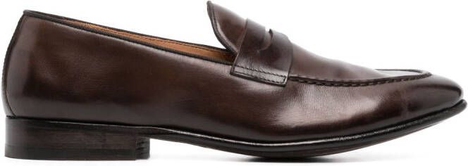 Alberto Fasciani penny-slot leather loafers Brown