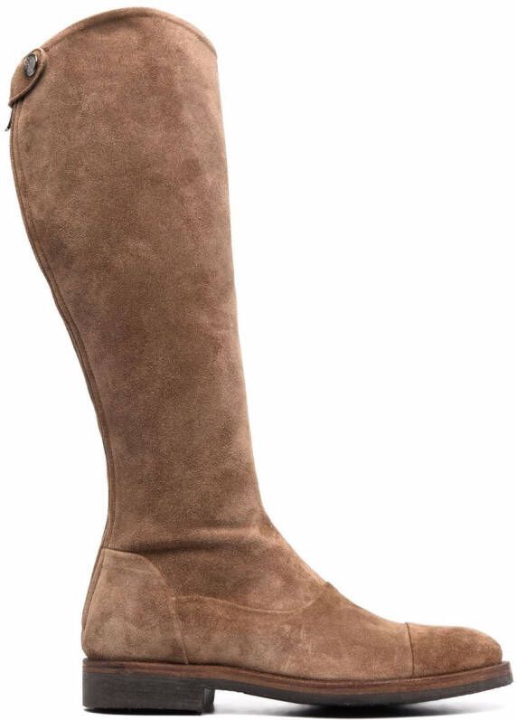 Alberto Fasciani zipped flat knee-length boots Neutrals