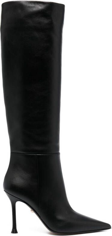 Alevì 100mm leather knee-high boots Black