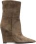 Alevì 115mm suede wedge boots Green - Thumbnail 1