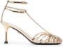 Alevì 80mm caged leather pumps Gold - Thumbnail 1